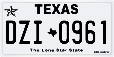 TX license plate DZI0961