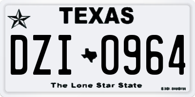 TX license plate DZI0964