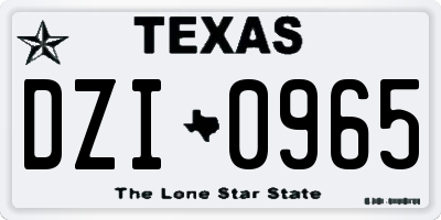 TX license plate DZI0965