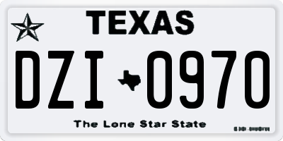 TX license plate DZI0970