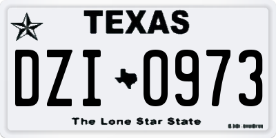 TX license plate DZI0973