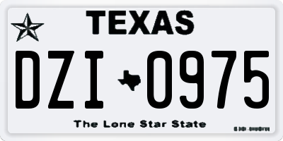 TX license plate DZI0975