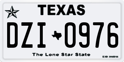TX license plate DZI0976