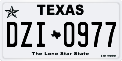TX license plate DZI0977