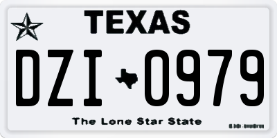 TX license plate DZI0979