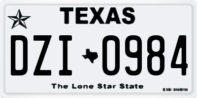 TX license plate DZI0984