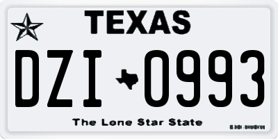 TX license plate DZI0993