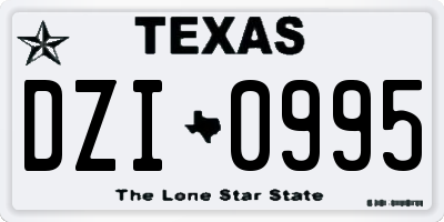 TX license plate DZI0995