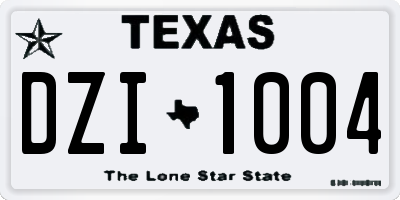 TX license plate DZI1004