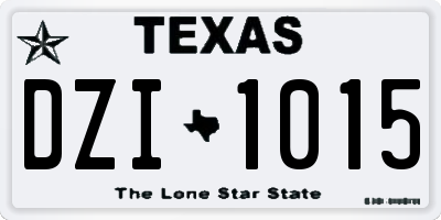 TX license plate DZI1015