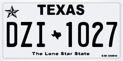 TX license plate DZI1027