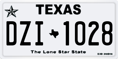 TX license plate DZI1028