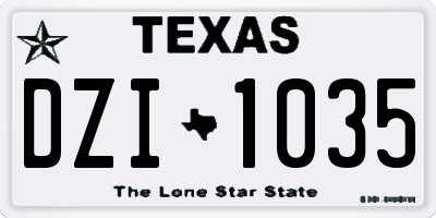 TX license plate DZI1035