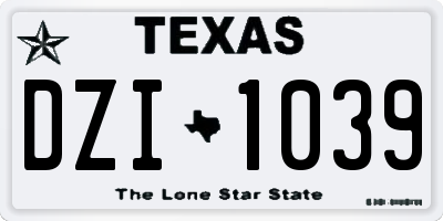 TX license plate DZI1039