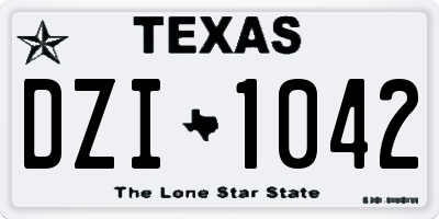 TX license plate DZI1042