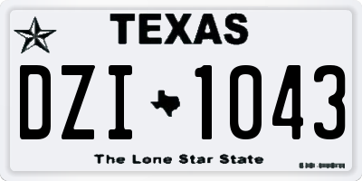 TX license plate DZI1043