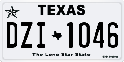 TX license plate DZI1046