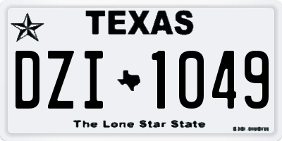 TX license plate DZI1049