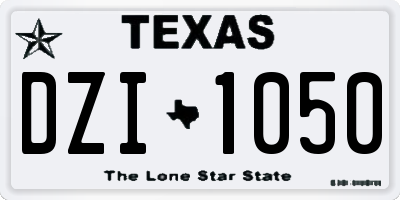TX license plate DZI1050