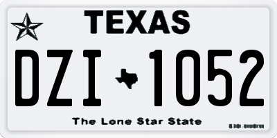 TX license plate DZI1052
