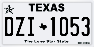 TX license plate DZI1053