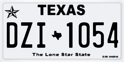 TX license plate DZI1054