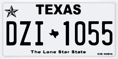 TX license plate DZI1055