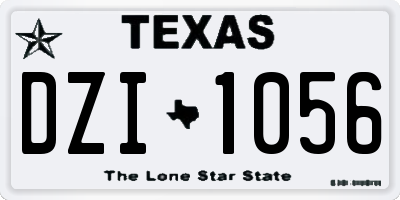 TX license plate DZI1056