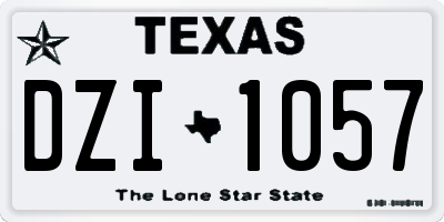 TX license plate DZI1057