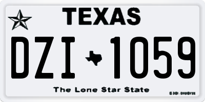 TX license plate DZI1059