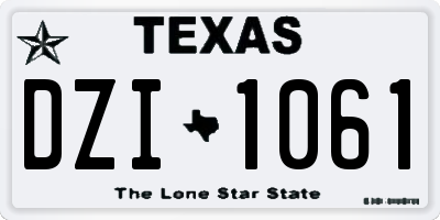 TX license plate DZI1061