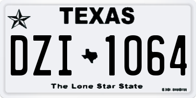 TX license plate DZI1064