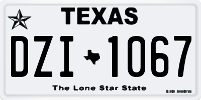 TX license plate DZI1067