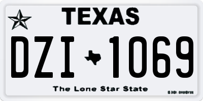 TX license plate DZI1069