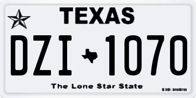 TX license plate DZI1070