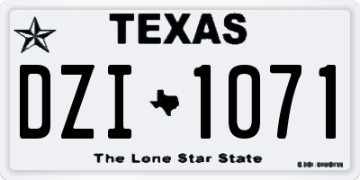 TX license plate DZI1071