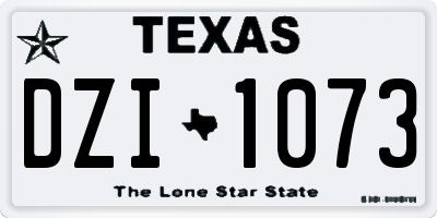 TX license plate DZI1073