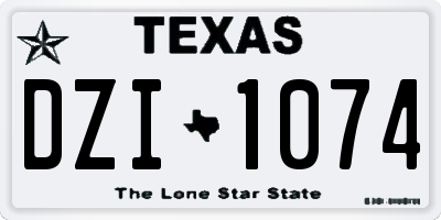 TX license plate DZI1074