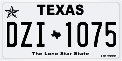 TX license plate DZI1075