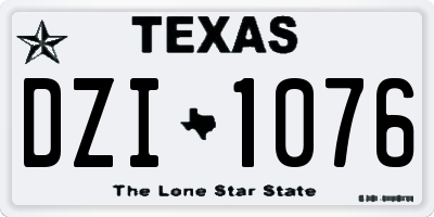 TX license plate DZI1076