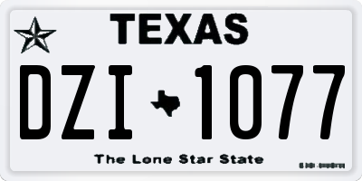 TX license plate DZI1077