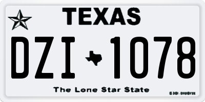 TX license plate DZI1078