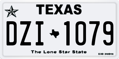 TX license plate DZI1079
