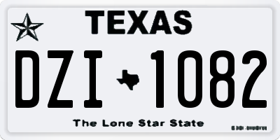 TX license plate DZI1082