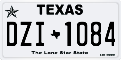 TX license plate DZI1084