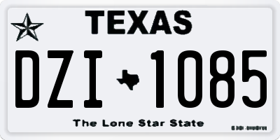 TX license plate DZI1085