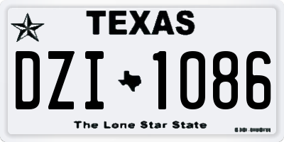 TX license plate DZI1086