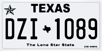 TX license plate DZI1089