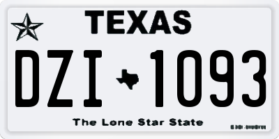TX license plate DZI1093