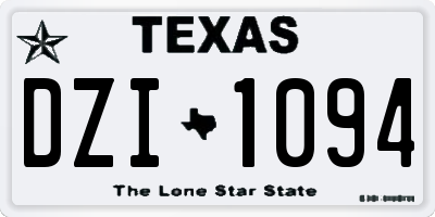 TX license plate DZI1094